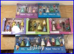 NEW 7 Different Disney Princess Deluxe Magic Clip Magiclip Polly Pocket Doll Set