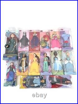 NEW DISNEY COLLECTION Classic Dolls Lot Of 14 Princess Prince Rare Hard To Find