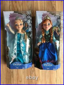 NEW Disney Frozen Princess Elsa the Queen and Princess Anna 20 Tall Dolls 6+