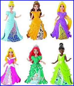 NEW Disney Princess Little Kingdom MagiClip 6-Pack Doll Figures Fashion