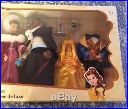 NEW Disney Store Beauty and the Beast Deluxe Doll Set Belle Gaston Princess &