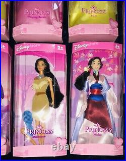 NEW Disney Store EXCLUSIVE Princess 9 Doll COLLECTION Lot Esmeralda Belle Mulan