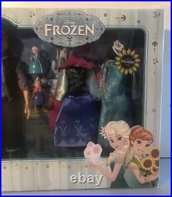 NEW Disney Store Frozen Birthday Deluxe Doll Set Singing Elsa Anna Kristoff RARE