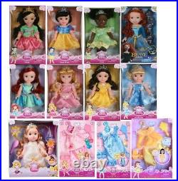 NEW Lot (12) My First DISNEY PRINCESS DOLLS Collection 1st Edition + Clothes BOX