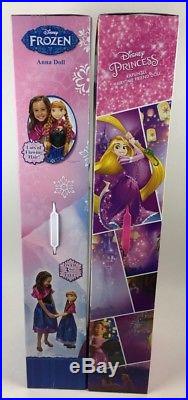 NEW Lot of 2 Disney Princess Dolls MY SIZE Anna + Rapunzel 38 Over 3 Feet Tall