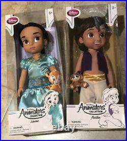NIB DISNEY STORE Jasmine & Aladdin Animators Collection 16 DollS Mark Henn