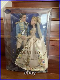 NIB Disney Store Cinderella & Prince Live Action Film Collection Wedding Dolls