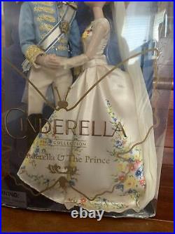 NIB Disney Store Cinderella & Prince Live Action Film Collection Wedding Dolls