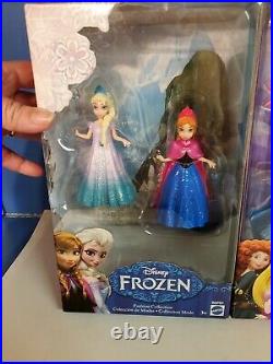 NIP Disney Frozen BGP81 MagiClip Mattel 2014 Elsa Anna 8 dolls Princess