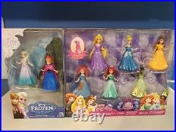 NIP Disney Frozen BGP81 MagiClip Mattel 2014 Elsa Anna 8 dolls Princess