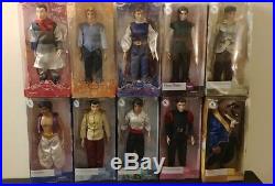 NIP Disney Store Prince Classic Doll Set Beast Aladdin Eric Princess Lot of 10