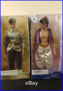 NIP Disney Store Prince Classic Doll Set Beast Aladdin Eric Princess Lot of 10