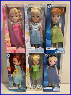 NISB DISNEY STORE Princesses 16 Dolls LOT of 6
