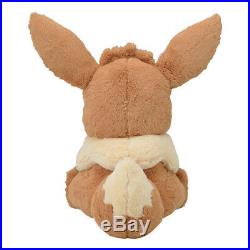 New Big Fluffy Eevee Plush Doll Japan Pokemon Center Stuffed Toy With Traching #