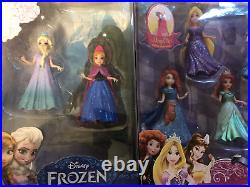 New Disney Princess Gift Set Magiclip with Frozen Anna Elsa Set 3.75 Dolls Mattel