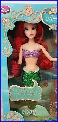 New Disney Store Ariel Singing 11 Doll Deluxe Set Princess The Little Mermaid
