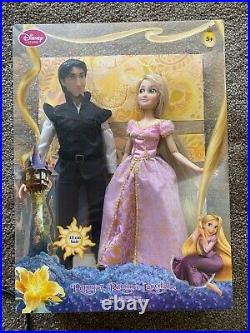 New Disney Store Uk Tangled Rapunzel 2 Doll Set Flynn Ryder 17 Hair Nrfb Rare