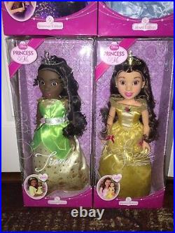 Nib Disney Princess & Me Rapunzel Cinderella Tiana Belle Dolls Shimmer Edition