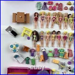 Polly Pocket Disney Princess Doll 200+ Pieces Figures Play Lot Carriage Used