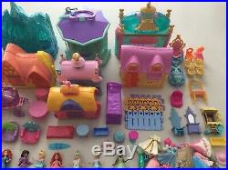 Polly Pocket Disney Princess MagiClip Dolls Playset HUGE Clothes Lot
