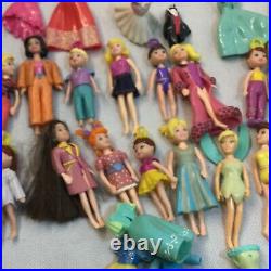 Polly Pocket Disney Princess Magic Clip Dolls Dresses Magiclip Lot 12 Dolls