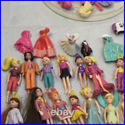 Polly Pocket Disney Princess Magic Clip Dolls Dresses Magiclip Lot 12 Dolls