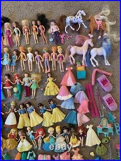 Polly Pocket Dolls Accessories Clothes Huge lot Mattel Disney Princess Magiclip