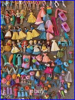 Polly Pocket Dolls Accessories Clothes Huge lot Mattel Disney Princess Magiclip