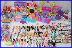 Polly Pocket Huge Lot Disney Princess Dolls Clothes Shoes Houses Accessories