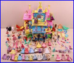 Polly Pocket Princess Castle Play Set Disney Princess Doll's & Disney PVC 178 Pc