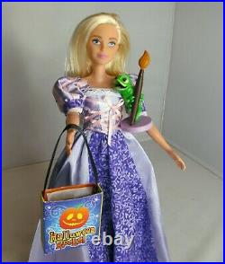 Princess Barbie OOAK Halloween Costume + Disney Tangled Rapunzel Figure & Book