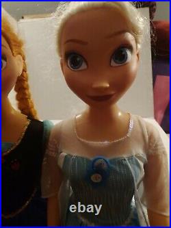 Princess Elsa & Anna Life Size Doll 38 Tall Frozen Lot Of 2 My Size Huge 3 Ft