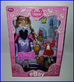 RARE Disney Store Deluxe Singing Princess Aurora 11.5 Doll Sleeping Beauty Set