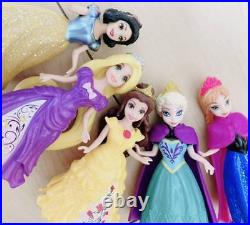 Rare Disney Princess Magic Clip Doll 5Piece Set Dressup Dolls with Rapunzel Belle