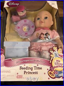 Rare, Htf 2008 My Disney Nursery Feeding Time Princess Baby Doll, Nib