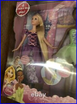 Rare Mattel Disney A Special Princess Day Doll Set Ariel Aurora Tiana Rapunzel