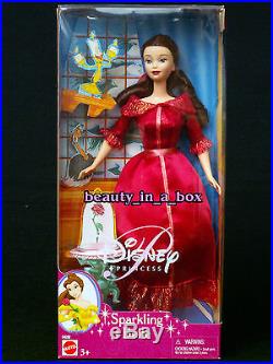 SPARKLING Ariel Doll Belle Snow White Beauty and the Beast Disney Princess Lot 3