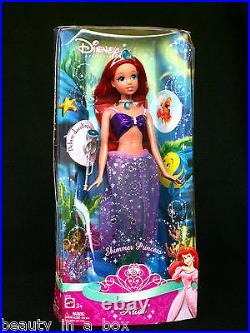 Sparkling Shimmer Jasmine Sleeping Beauty Ariel Disney Princess Doll Belle Beast