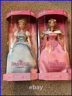 Vintage Disney Store Princess Barbie's Lot! ALL NIB! Complete Set Of 4! Mint