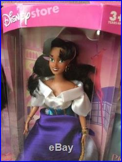 Vintage Disney Store Princess lot 8 dolls Belle Aurora Ariel Esmeralda