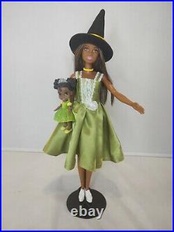 Witch Barbie OOAK Halloween Costume + Disney Princess and the Frog Tiana figure